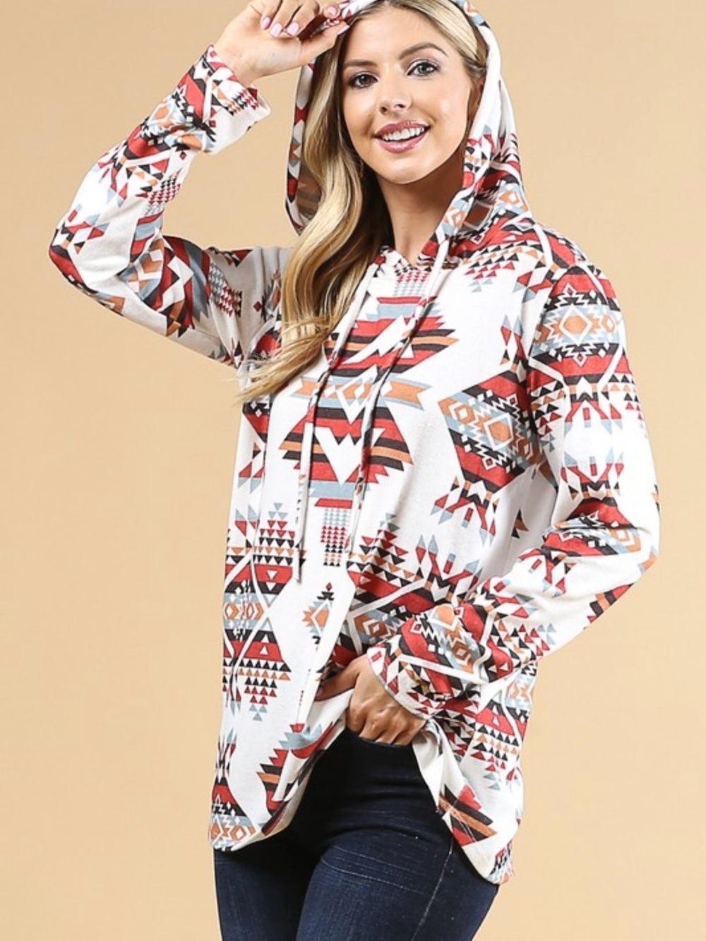 Arizona Aztec Hooded Pullover - Picture 2 of 4